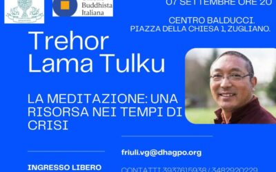 Lunedì 7 Settembre- Conferenza di Trehor Lama- ” La meditazione: una risorsa in tempi di crisi”